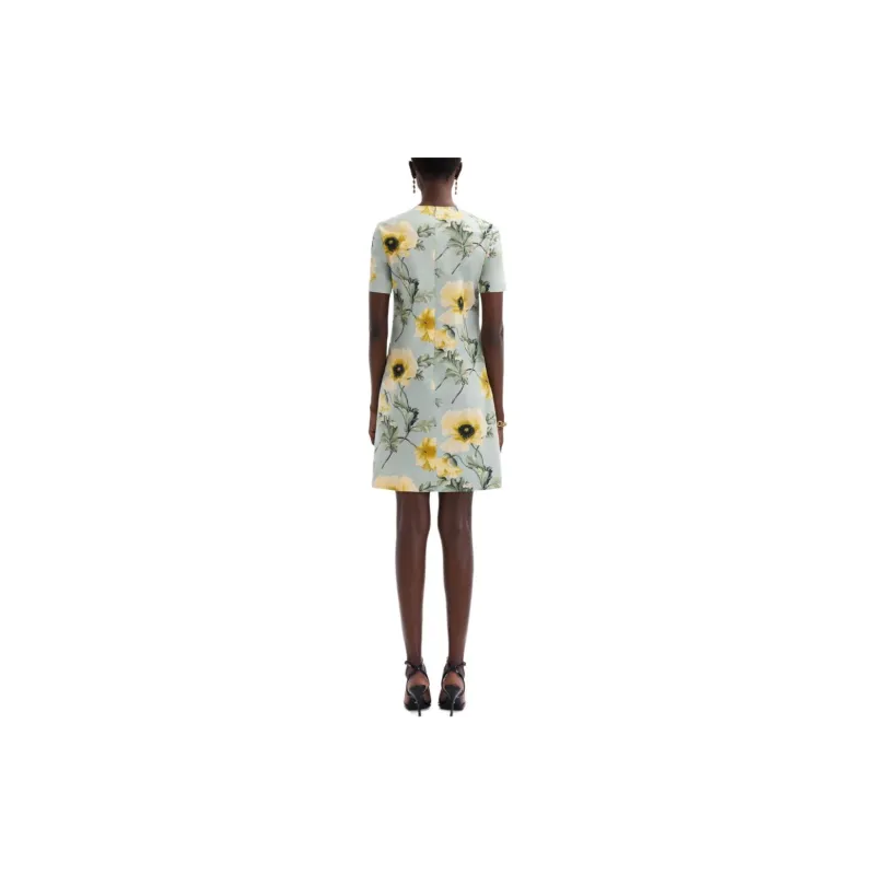 Oscar De La Renta Poppy print Poplin Minidress-2