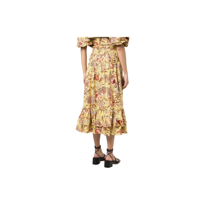 Ulla Johnson Acacia Calla Lily print Midi Skirt-2