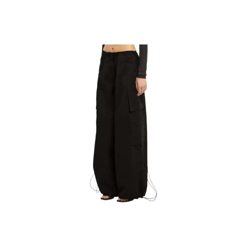 PALM ANGELS Drawstring Hem Wide Leg Trousers-4