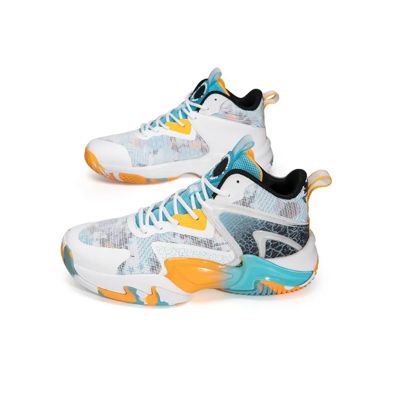ANDEZHANMUSI Basketball Shoes Unisex High Top White Black Purple/White Orange/Black Purple-2