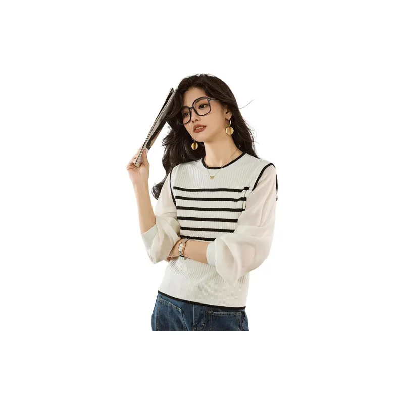 Yi Mengyuan Sweater Women's Black White-9