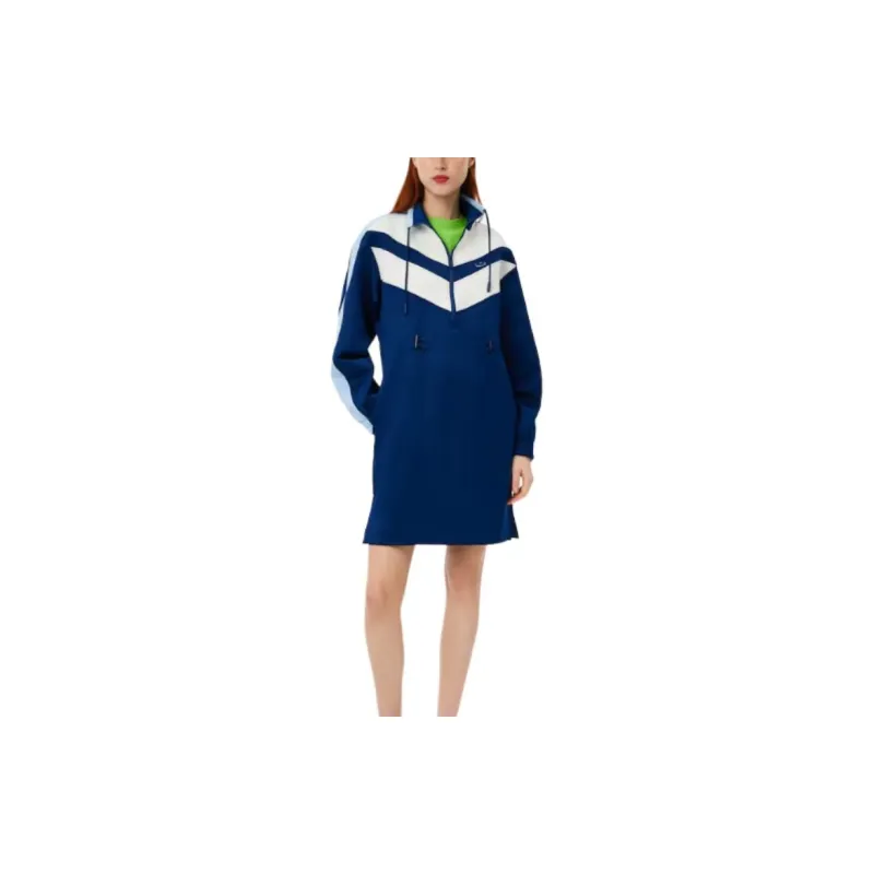LACOSTE Colour-block Sweatshirt Dress-1