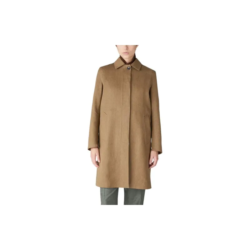 Loro Piana Alder Coat Trench Coat Women's Tree Bark Beige-4