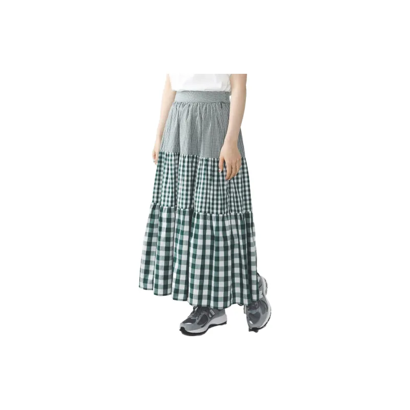 Beams Casual Long Skirts Women's Green-2