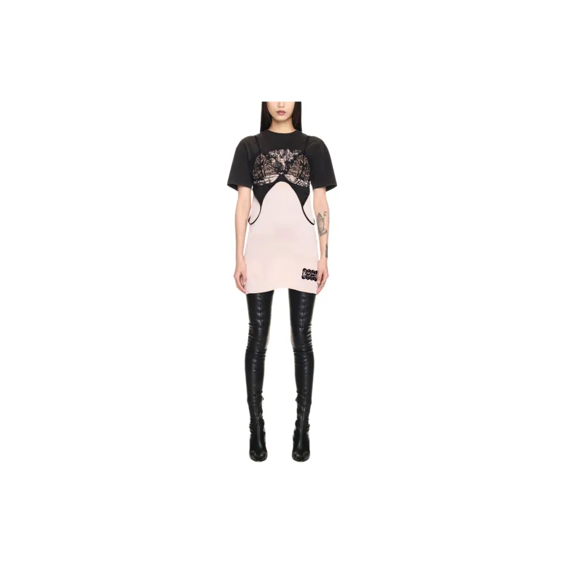 OFF-WHITE Lace Appliqué Mini Dress-1