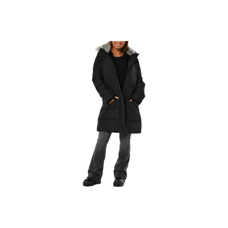 Hollister Puffer Jacket Women's Black-1