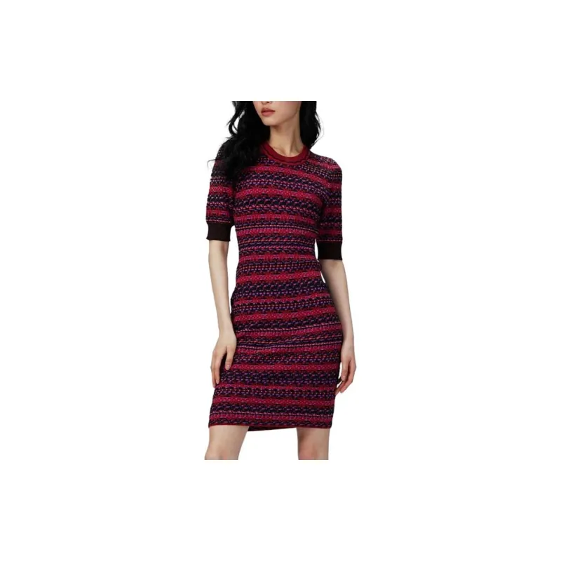 DVF Diane Von Furstenberg SS24 Long-Sleeved Dresses Women's Burgundy-2