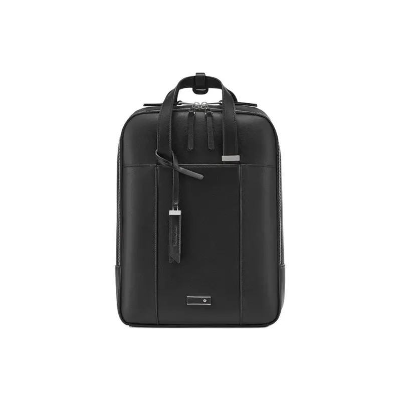SAMSONITE Cow Leather Backpack Women's Black-0