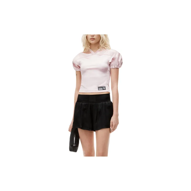Alexander Wang Wide Elastic Mini Shorts Black-3