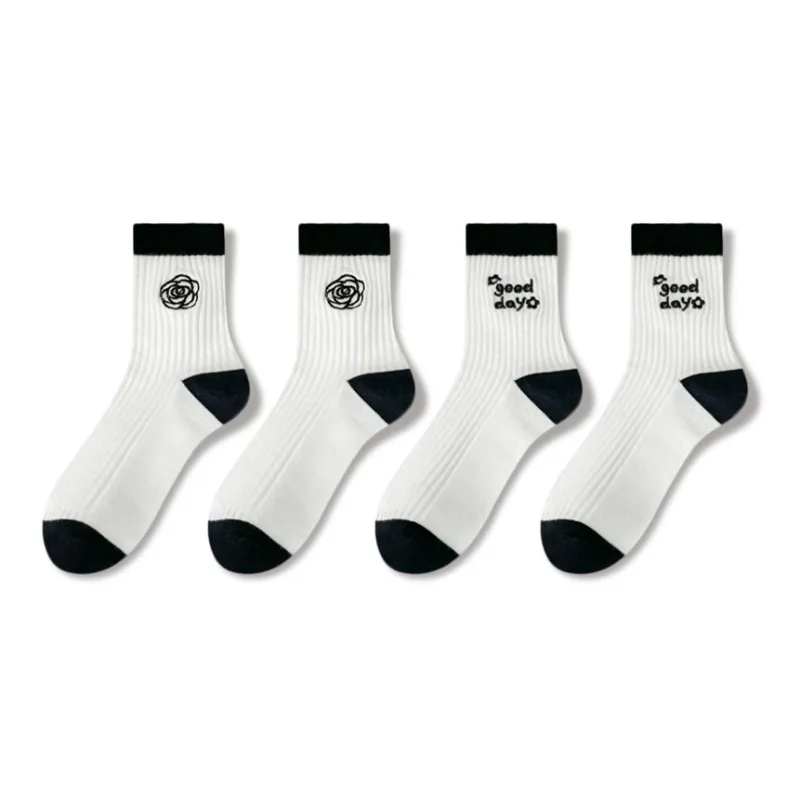JIAZINI Mid Calf Socks Women's 4 Pack-6