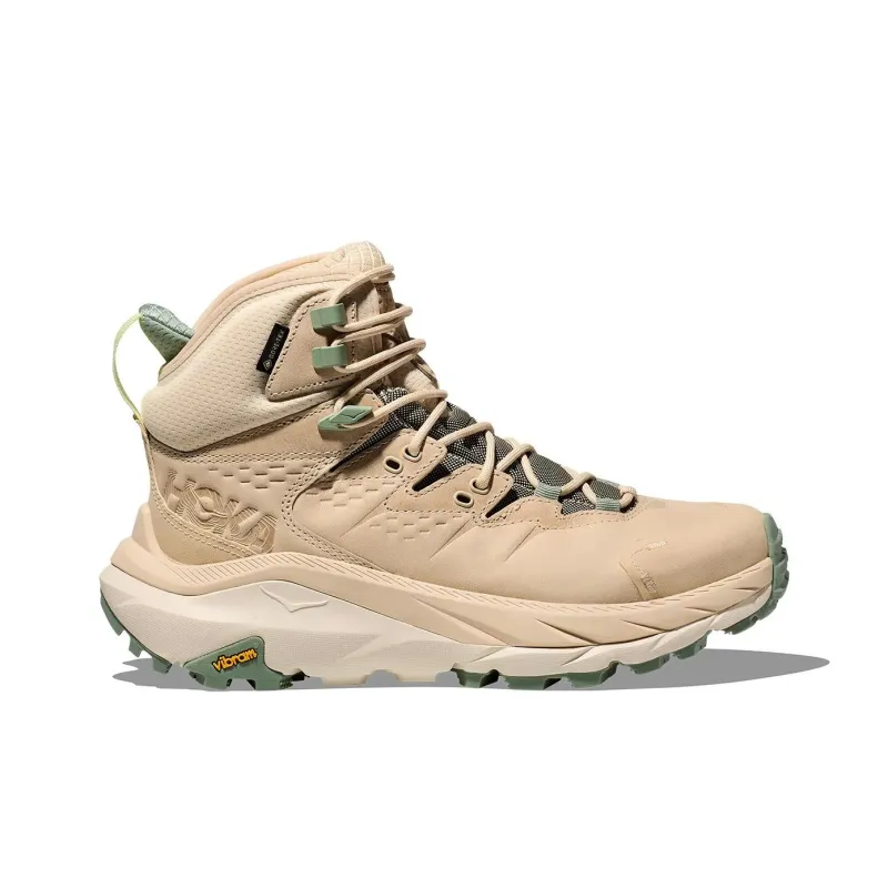 HOKA ONE ONE Kaha 2 Anti Slip Wear Resistant Mid Top Hiking Shoes Women's Oak White-1