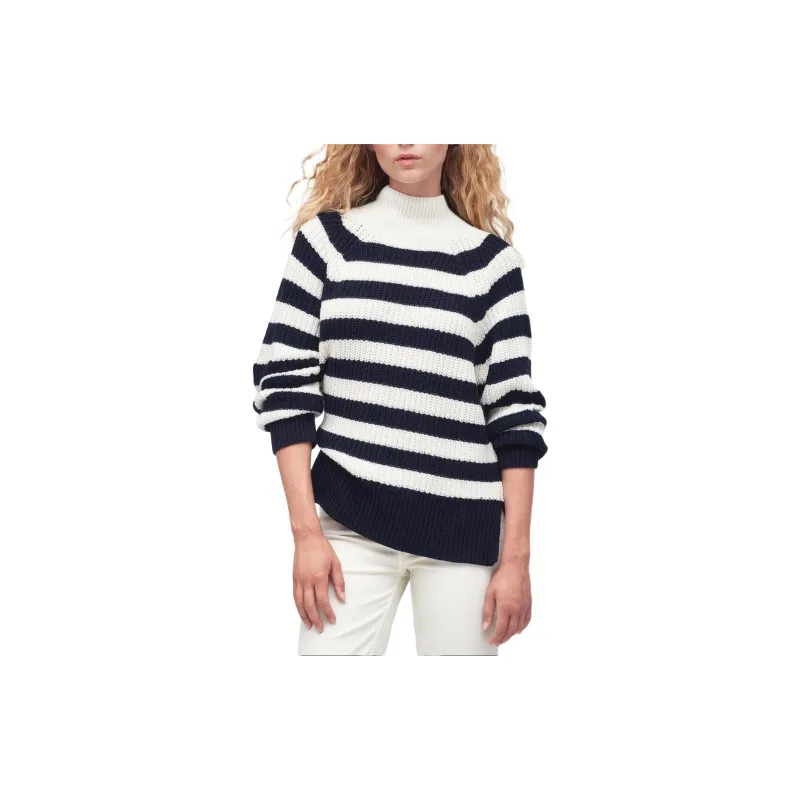 BARBOUR Barbour Silverdale Knitted Jumper Sweater Women's White Black-2