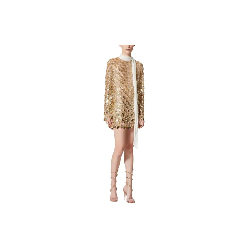 Valentino Long-Sleeved Dresses Women's Yellow-1