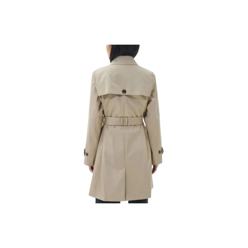 BARBOUR Double Breasted Belted Trench Coat-3