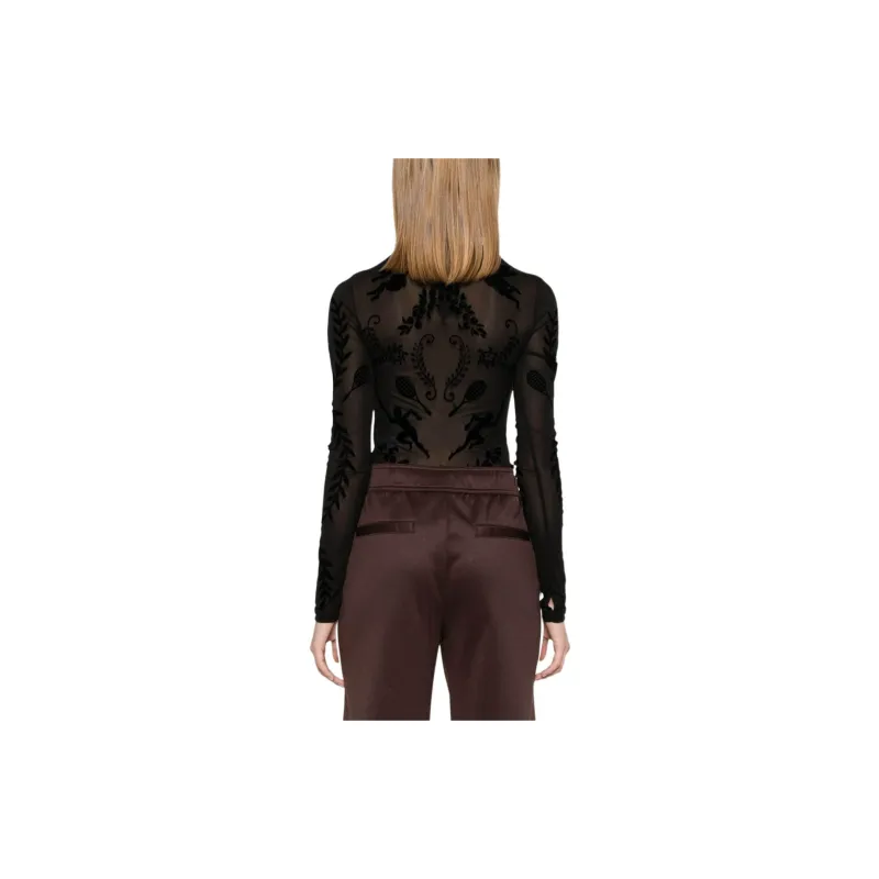 CASABLANCA Devoré Effect High Neck Bodysuit-2
