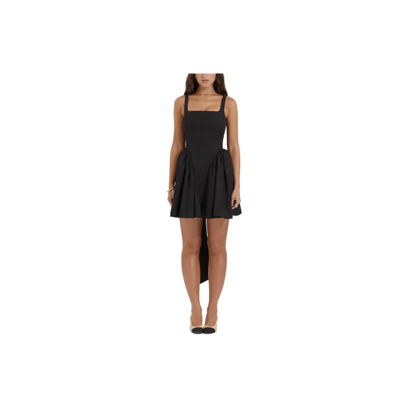 HOUSE OF CB Florianne Slip Dresses Women's BLACK/Black-3