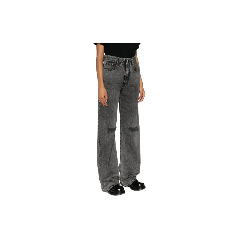 MM6 Maison Margiela Distressed Wide Leg Jeans-3