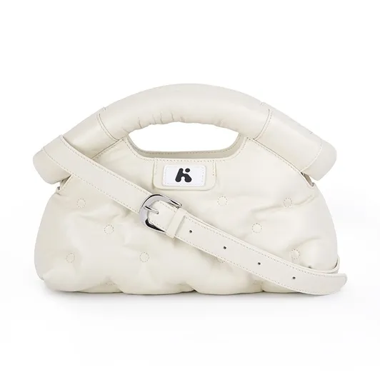 Karkki Lambskin Commute Vacation Travel Shoulder Bag Crossbody Bag Handbag Women's White-1