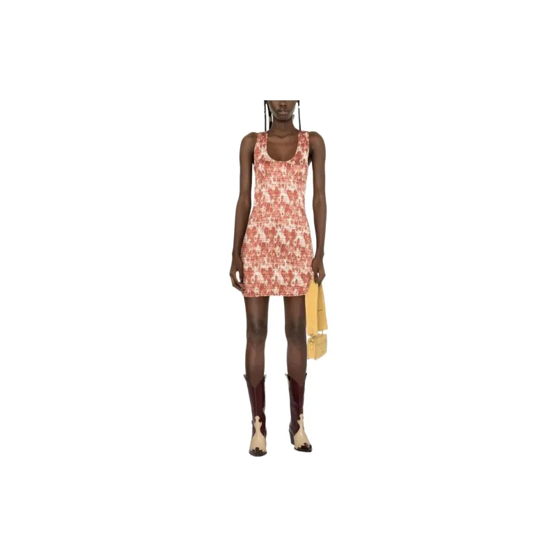 GANNI Sleeveless Dresses Women's Orange-1