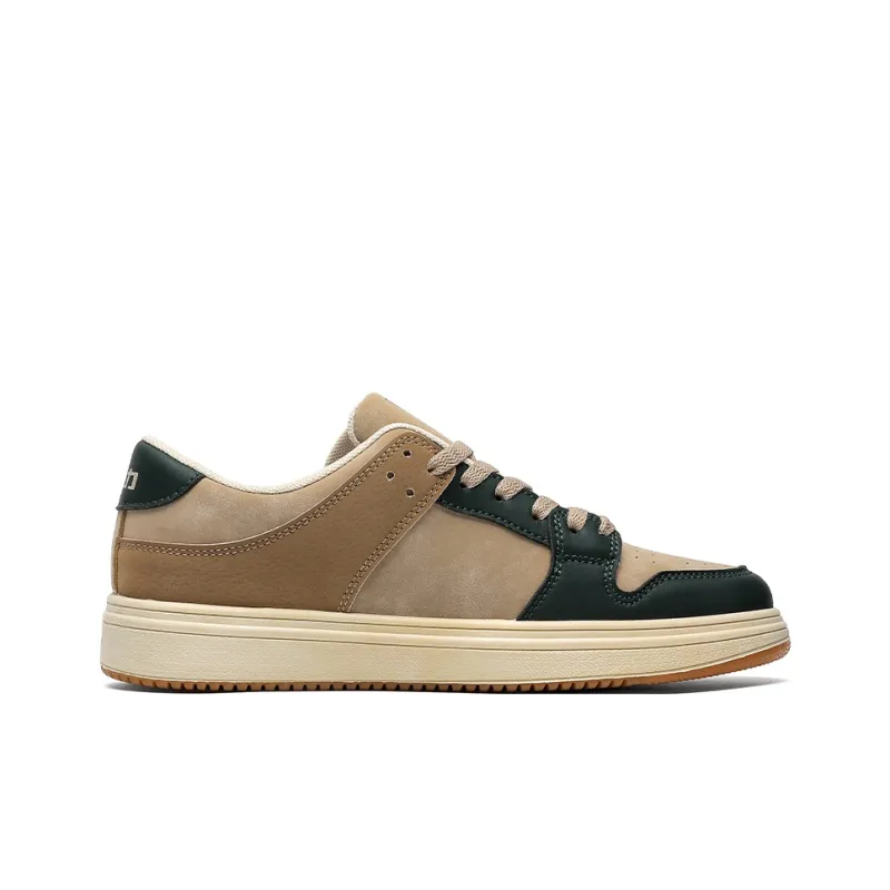 Warrior Anti Slip And Wear Resistant Lightweight Low Top Skateboard Shoes Men's Apricot Green-1