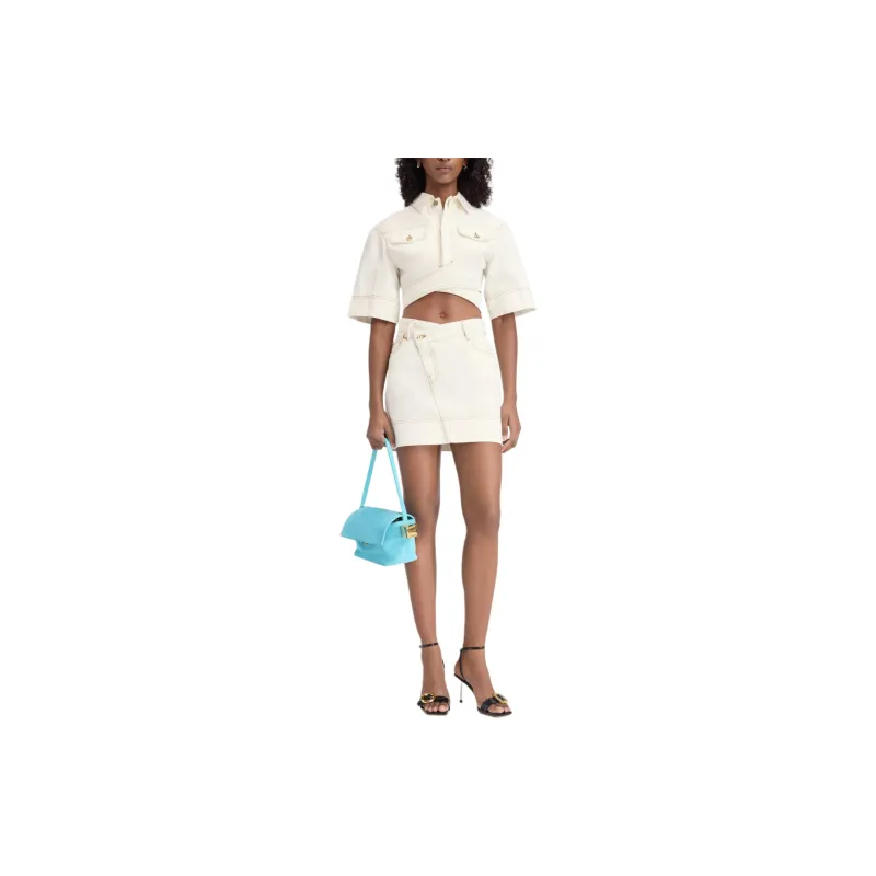 Jacquemus Asymmetric Mini Jean Skirt-1