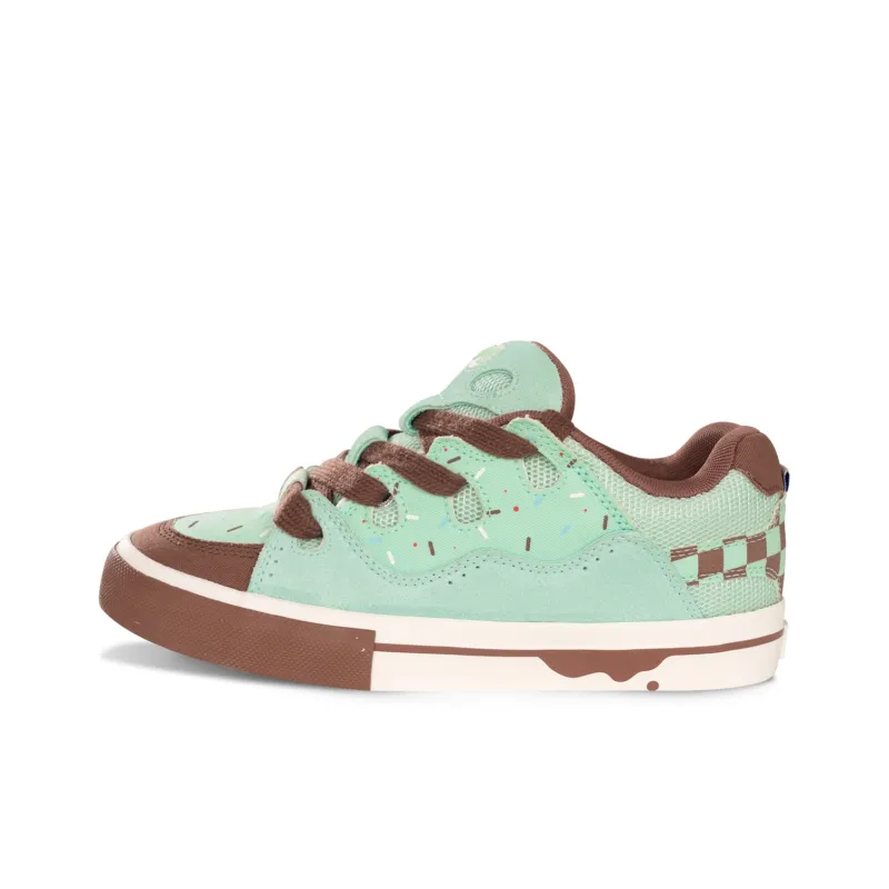 Ollieskate Anti Slip And Wear Resistant Lightweight Low Top Skateboard Shoes Unisex Green Brown-0
