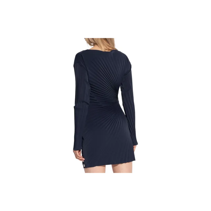 KENZO Long Sleeved Pleated Ruched Mini Dress-3