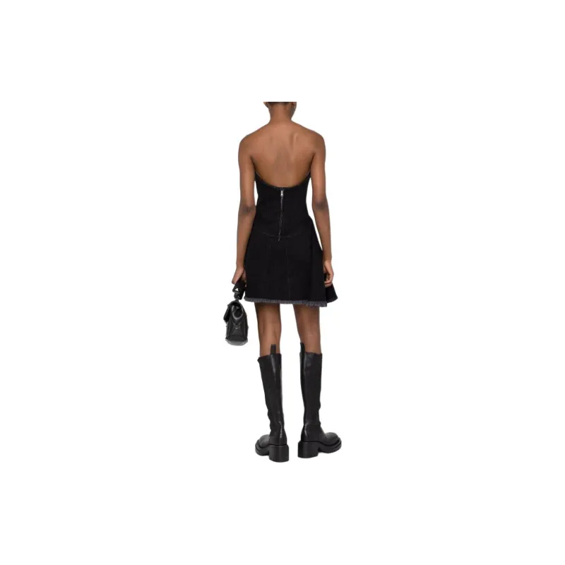 Alexander McQueen Frayed Edge Denim Mini Dress-3