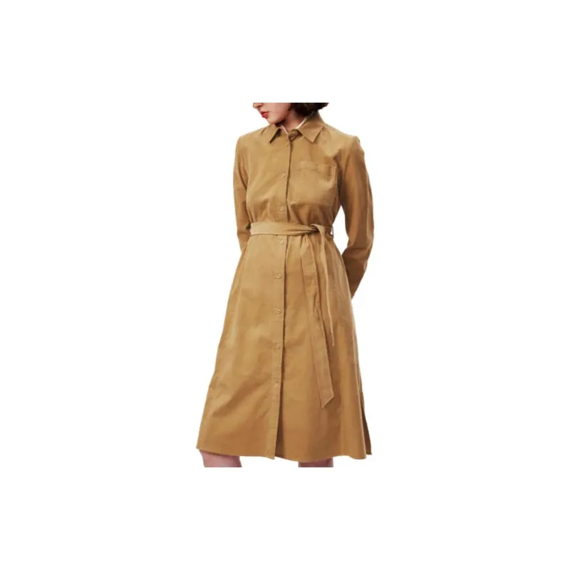 HAZZYS Long Sleeved Dress Women's Camel-3