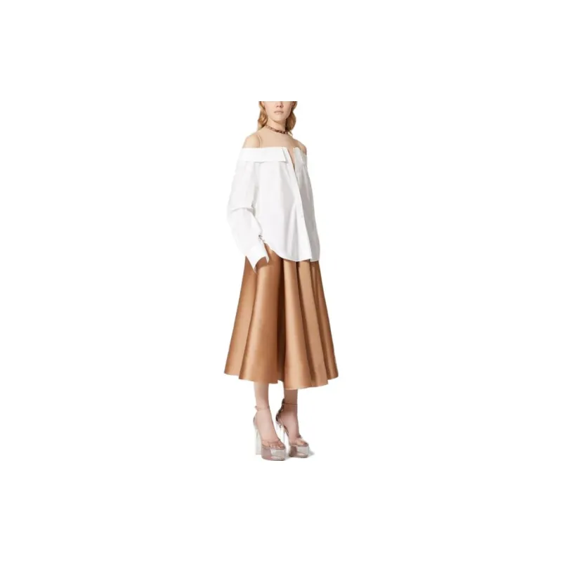Valentino High Waist Pleated Midi Skirt-2