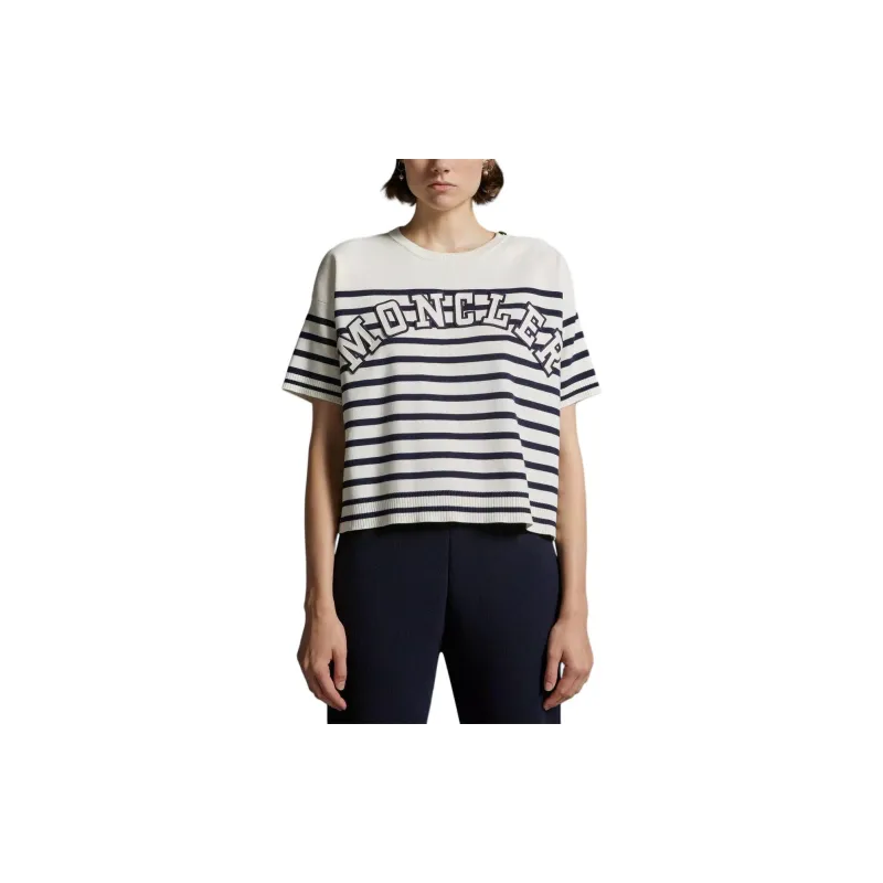 Moncler Striped Logo Knit T Shirt-2