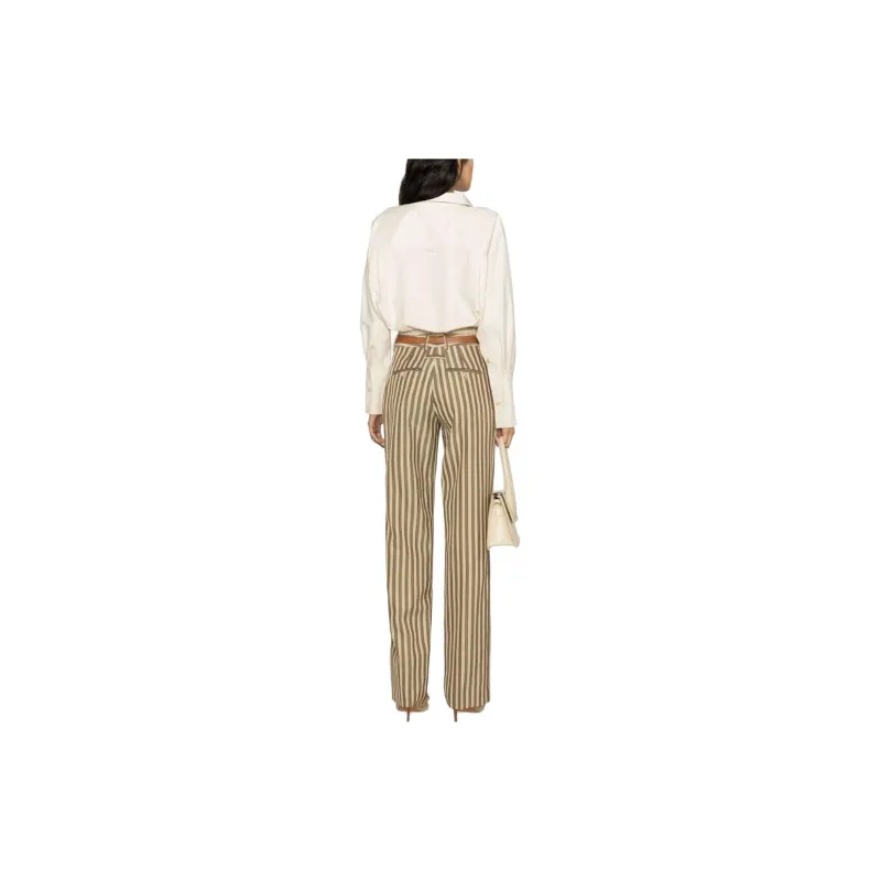Jacquemus Le Pantalon Sauge 'Beige Brown Stripes'-2