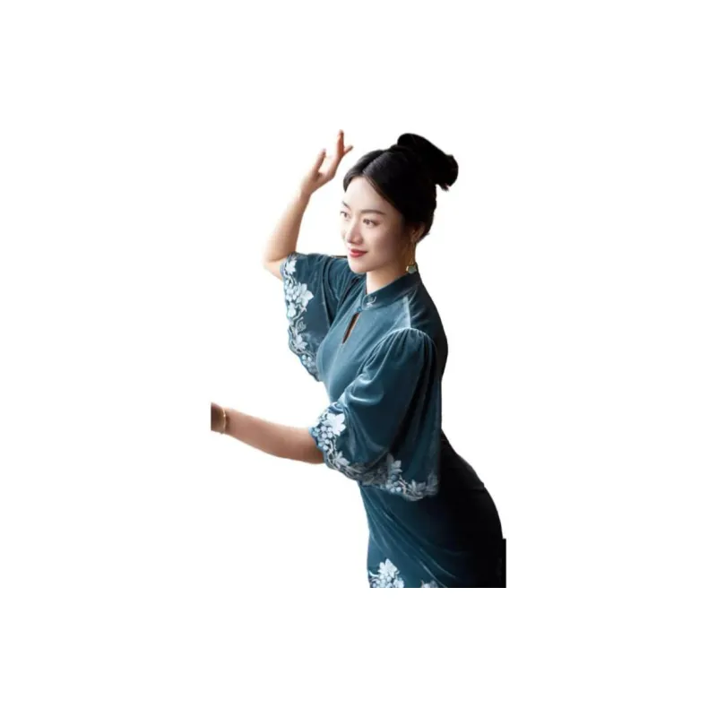 Shimiko Cheongsams Women's Halfway Through The Spring Blossom-3
