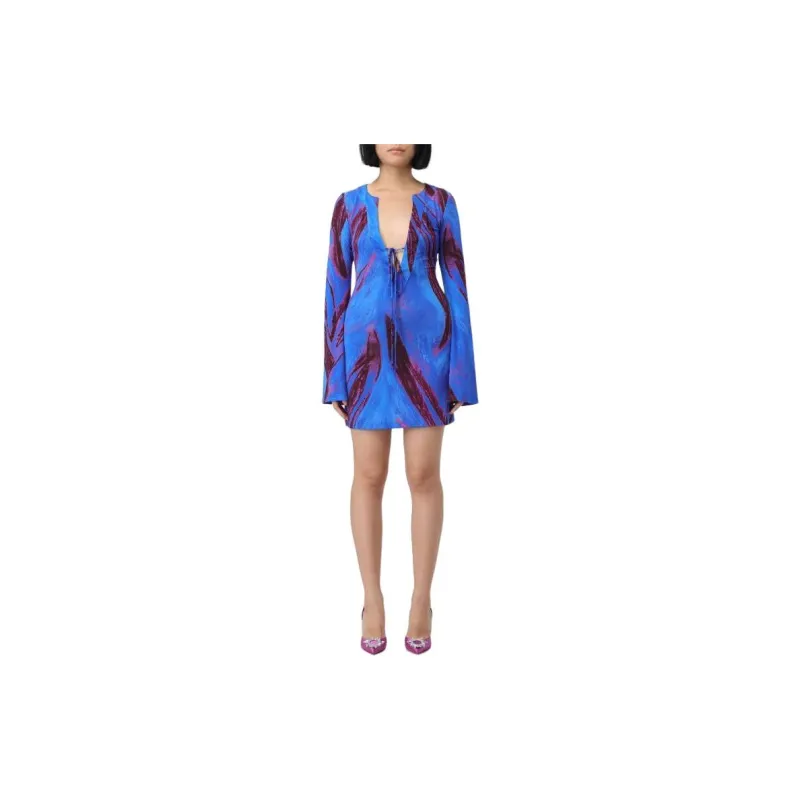 Louisa Ballou Abstract print Long sleeved Kaftan Dress-1