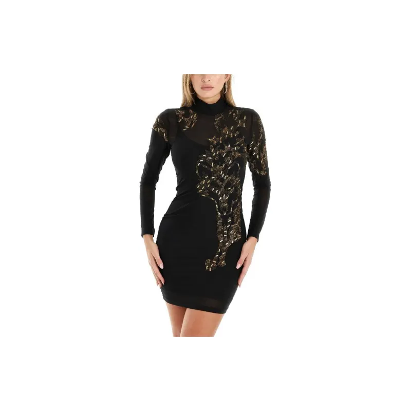GUESS Long-Sleeved Dresses Women's Black-3