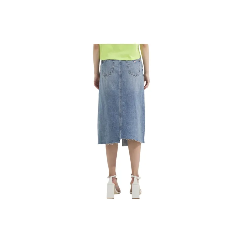 GUESS Denim Long Skirts Women's Blue-1