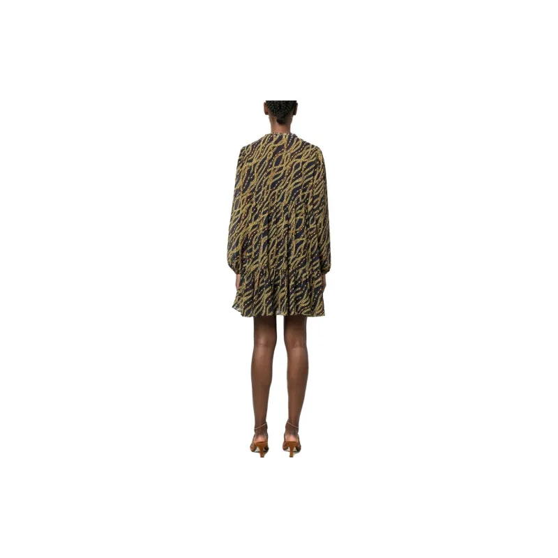 MICHAEL MICHAEL KORS V-Neck Long-Sleeved Mini Dress-3