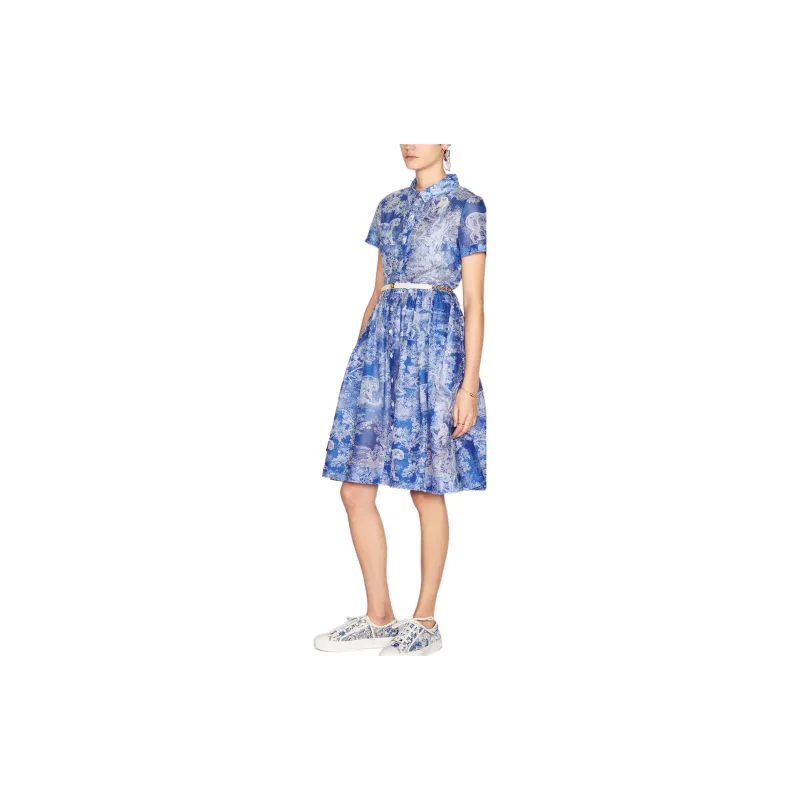DIOR FW22 Short-Sleeved Dresses Women's Blue-4