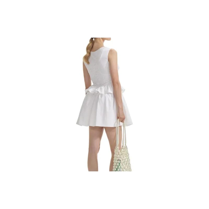 Self portrait Lace Detailed Sleeveless Mini Dress-3
