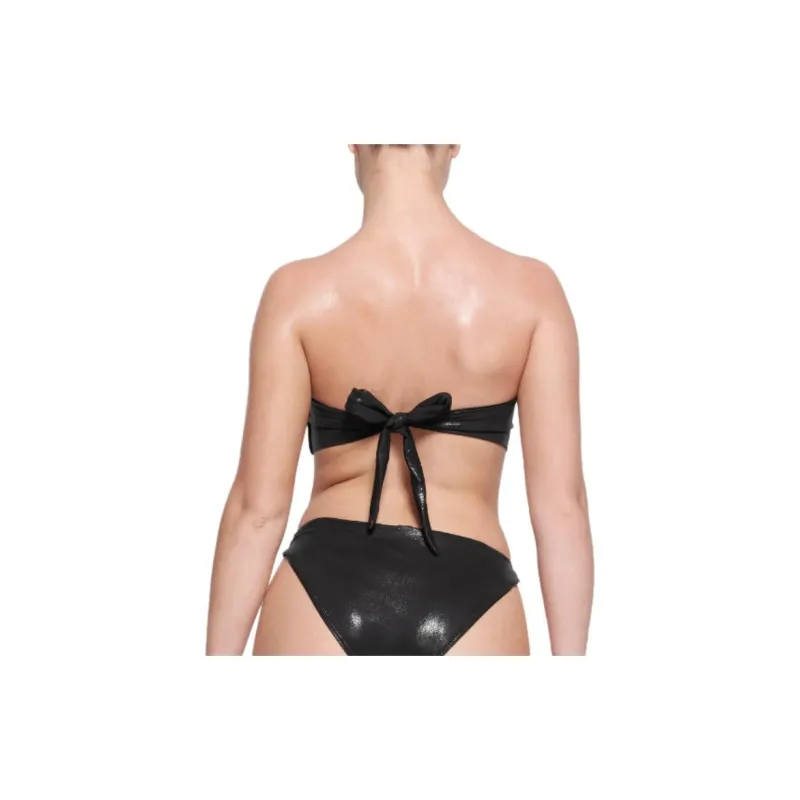 SKIMS LIQUID SHINE SWIM STRAPLESS CUT OUT MONOKINI One-piece Swimsuit Women's ONYX/Onyx-3