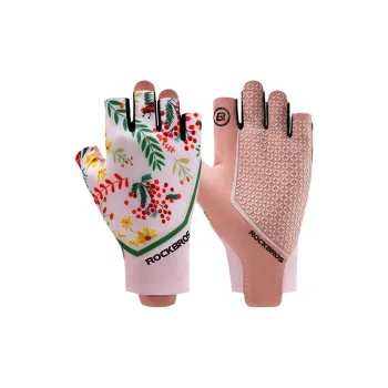 HNJ Riding Equipment Cycling Glove Outdoor Women's Nylon PU Pink