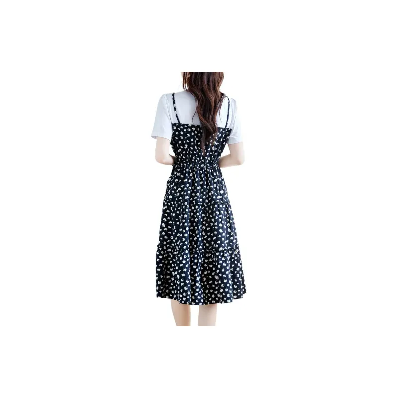 Still Quiet Short Sleeved Dress Women's Black/Multicolor-5