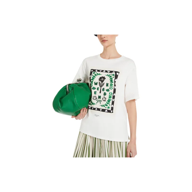 WEEKEND MaxMara Drop Shoulder Sleeve T Shirt Women's White-4