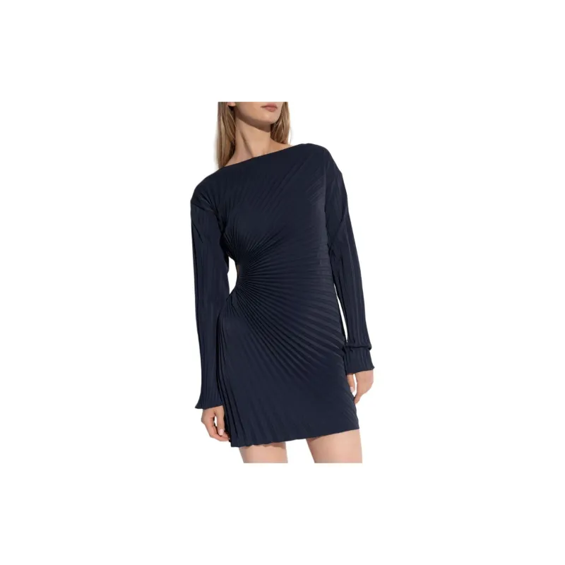 KENZO Long Sleeved Pleated Ruched Mini Dress-2