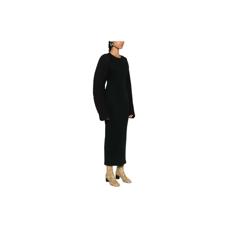 NANUSHKA Layered Sculpted sleeves Midi Dress-3