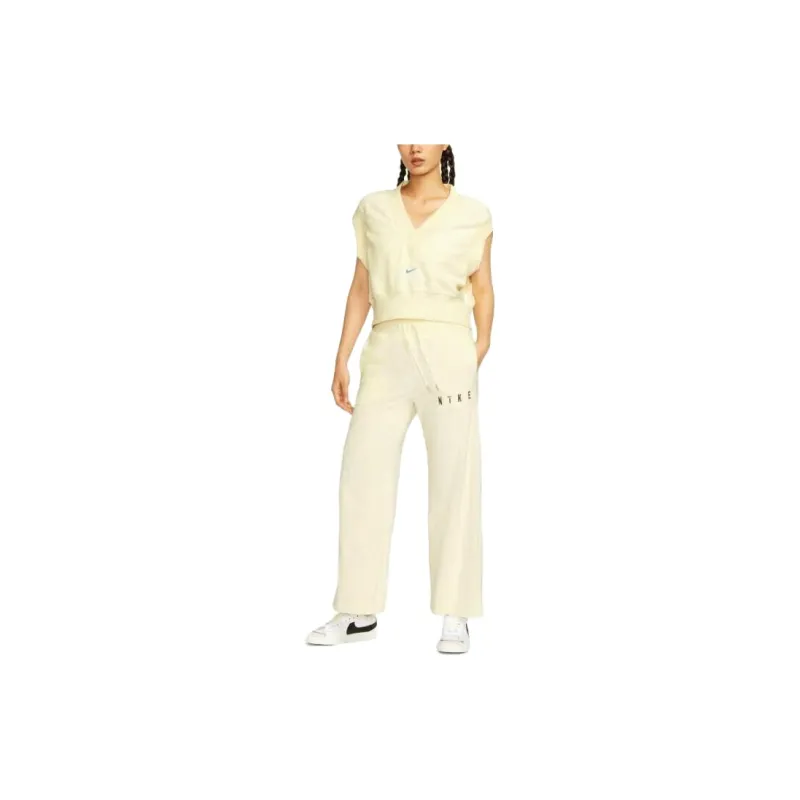 Nike Women'ss Letter Print Straight Leg Pants 'Light Khaki'-3