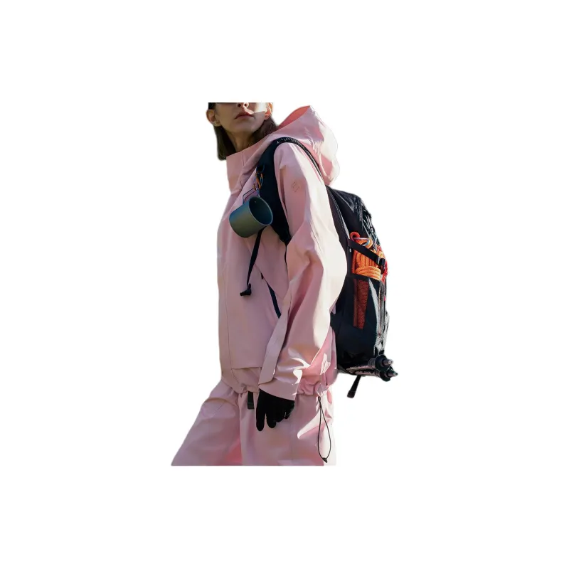 FILA Fitness Hiking Water Resistant Windproof Breathable Windbreaker Jacket Unisex Dark Cherry Blossom Pink-3