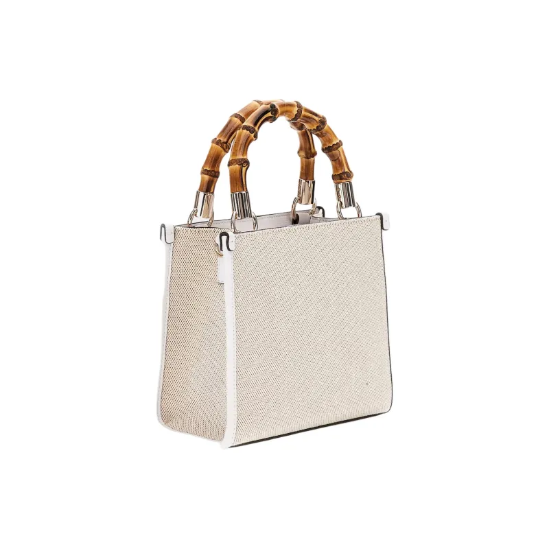 GUESS Cotton Shoulder Bag Crossbody Bag Handbag Mini Women's Cream-1