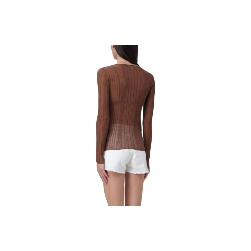 PINKO Semi Sheer Ribbed Jumper-3
