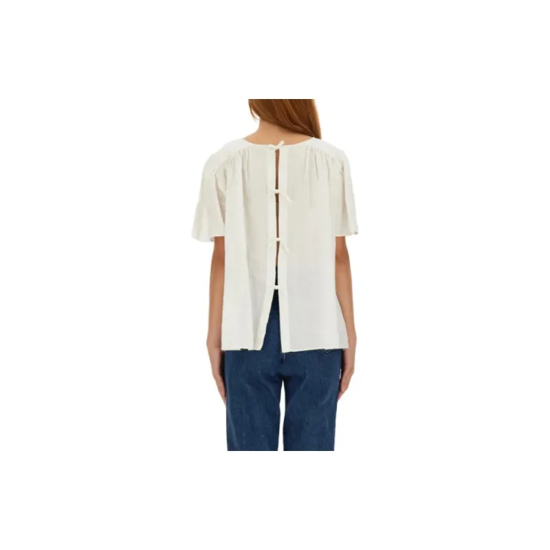 ASPESI Knot Detailed Short Sleeved Shirt-2